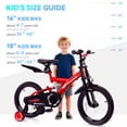 thumbnail image 6 of SUGIFT 18 Inch Kids Bike for Boys Girls Ages 6-9, Training Wheels, Handbrake and Bell, Red, 6 of 14