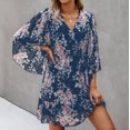 thumbnail image 2 of Leutsin Robe Décontractée à Manches Longues Imprimé Floral Col en V pour Femmes, 2 of 7