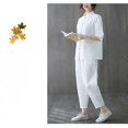 thumbnail image 4 of Summer Comfortable Women's Cotton-Linen Two Pieces Suit Sets Classic, 4 of 4