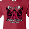 thumbnail image 4 of Inktastic Multiple Myeloma Cancer Awareness Hope & Faith with Butterfly Ribbon Youth T-Shirt, 4 of 5