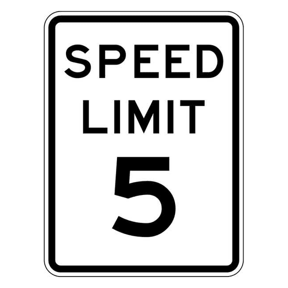 Lyle Speed Limit 5 Traffic Sign,24" x 18" R2-1-5-18HA