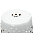 thumbnail image 6 of Demi Bonn 12" Large Outdoor Ceramic Stool with Intricate Lattice Design, Decorative Stool for Garden or Patio, White, 6 of 12