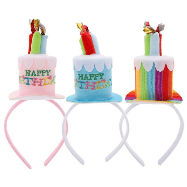 3PCS Child Candle Birthday Hair Hoops Decors Funny Party Hair Accessories