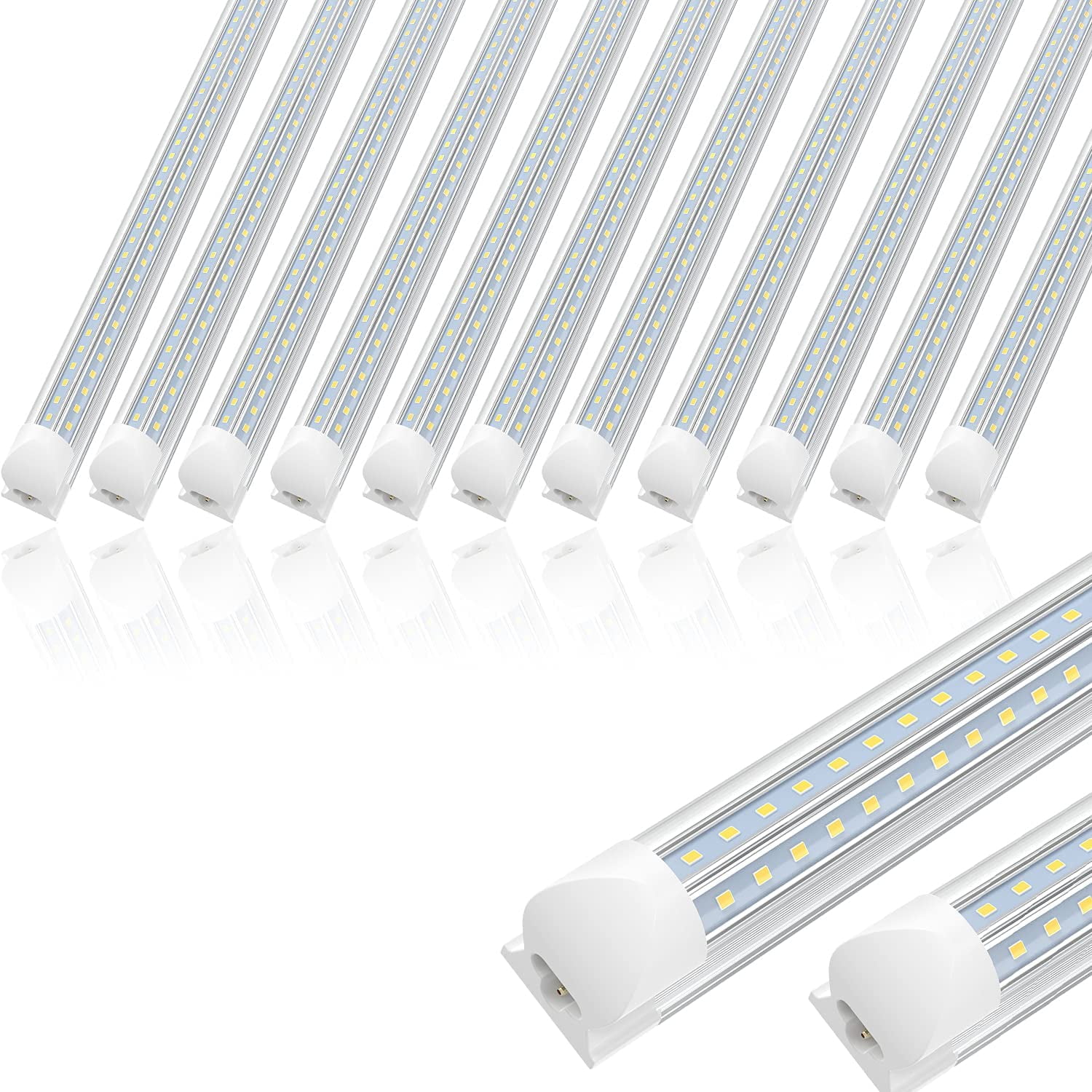 10 PACK T5 4FT Linkable LED Shop Light 6000K Daylight Fixture Utility Ceiling 