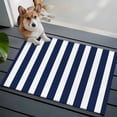 thumbnail image 4 of Navy Blue Striped Large Area Rugs for Bedroom Living Room, Soft Non Slip Carpet Bedside Rug, Modern Farmhouse Blue White Stripes Rectangular Floor Cover Kitchen Accent Rug 2'x3' for Office, 4 of 9