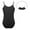 Black, variant on ZDHoor Women and Girls Nude Camisole Undergarment Leotard with Clear Transition Straps Nude 7-8