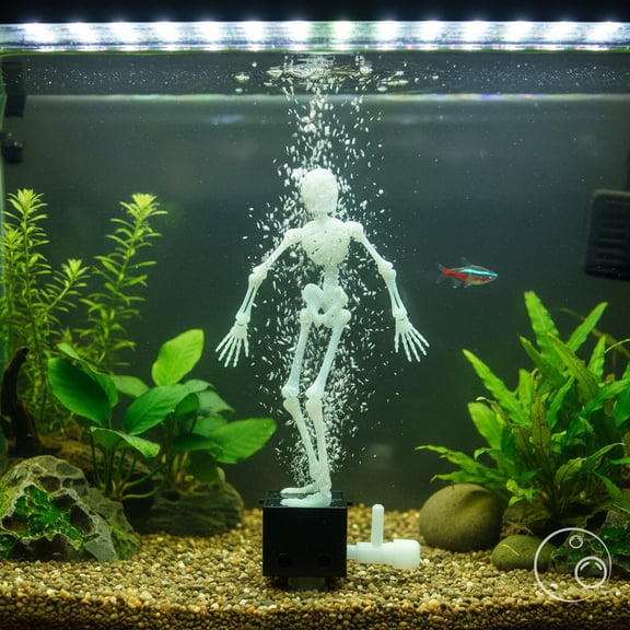 Dancing Skeleton Aquarium Bubbler,Air Driven Moving Skeleton Fish Tank Decoration Glow In Dark Halloween Aquarium Ornament Safe Resin Terrarium Decor Gift(A)