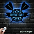 thumbnail image 3 of Craftnamesign Custom Dartboard Metal Wall Art LED Light, Tips Flights Board Gamer Name Sign, 3 of 5