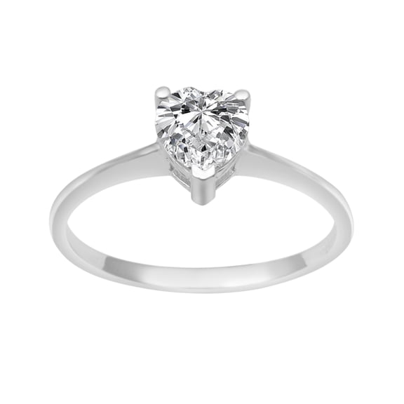 925 Sterling Silver 5 MM Heart Shape Moissanite Solitaire Women Valentine Gift Ring