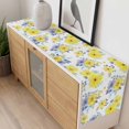 thumbnail image 3 of Yellow Blue Flowers Table Runner Watercolors Spring Floral Abstract Table Runners Dresser Scarves Holiday Kitchen Dining Table Decoration for Home Party Indoor 13x108 Inch, 3 of 9