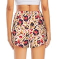 thumbnail image 2 of Lsque gold Skull Guitar record Printed Women's Running Shorts with Liner Pockets,Elastic Quick Dry Workout Athletic Gym Yoga Shorts,Womens High Waist Shorts-, 2 of 9