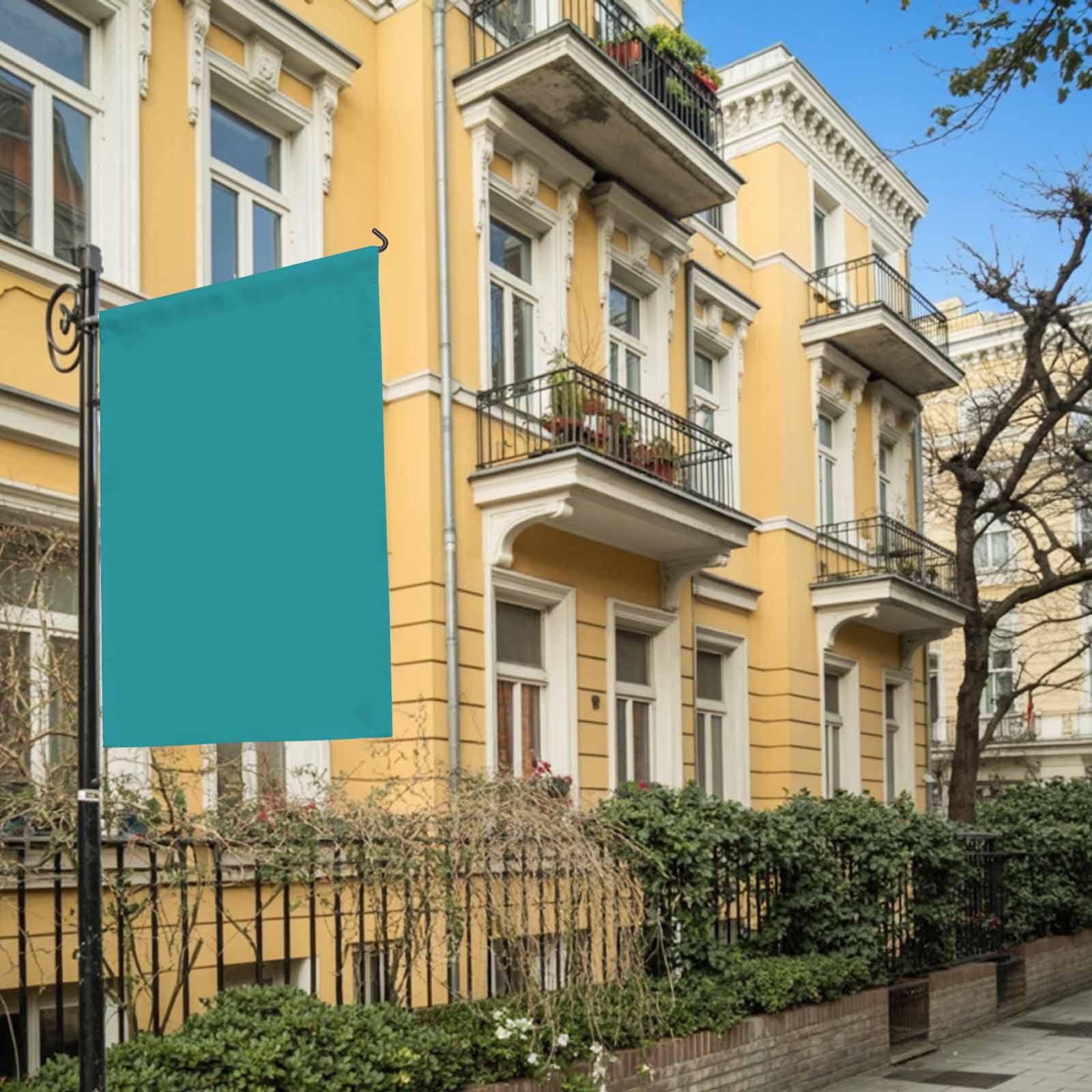 Teal House Flag 28 x 40 Inches, Solid Color Weather Proof Outdoor Patio Flags Double Sided Small House Decoration for Yard Lawn Outside Home