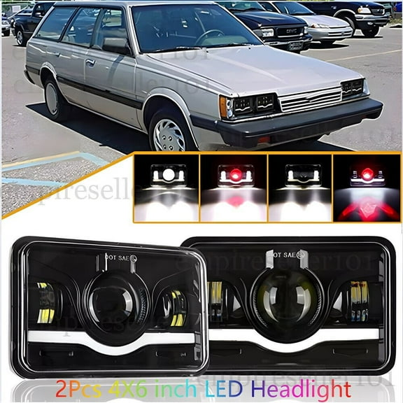 Fit Chevrolet Monte Carlo 1980-1988 2pc 4x6"inch LED Headlights Hi/Lo Beam Black