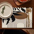 thumbnail image 5 of Black Boho Geometric and Plant Pattern Summer Placemats Table Placemats Set Of 4-Linen Kitchen Washable Placemats Table Mats 11.8"x17.7"Non-Slip Heat Resistant, 5 of 6