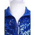 thumbnail image 4 of vastwit Kids Girls Boys Sequin Fringe Jacket Shiny Cowboy Outfit Disco Dance Top Long Sleeve Tassels Zip Up Glitter Coat Royal Blue 10, 4 of 7