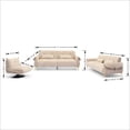 thumbnail image 5 of Cozy Teddy Fabric Sofa Set – Three Pieces with Armrests, Metal Legs, and Large Cushions (Beige), 5 of 5