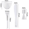 thumbnail image 2 of Juego de tazones para máscaras - Juego de 4 piezas blancas (tazón + barra + cepillo de silicona + cuchara) Ormromra CPB-US-HPP220-2, 2 of 5
