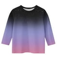 thumbnail image 4 of Ashirexll Girls T Shirts, Shirts for Girls, 3-12 Years Summer Shirts for Girls Fashion Points Printed Gradient Color 3/4 Sleeve Round Neck Tops, 4 of 5