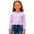 thumbnail image 3 of WOYY Boys Striped Sweatshirt Casual Crew Neck Pullover Unisex Kids Soft Top, Sizes 3-14, 3 of 5