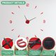 thumbnail image 2 of Uxcell 1-Pack Reloj de Pared 3D DIY, Reloj de Pared Sin Marco de 51" con 4 Números de Espejo para el Hogar, Rojo, 2 of 6