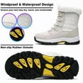 thumbnail image 6 of Stepedia Women's Warm Faux Fur Lined Windproof Mid-Calf Winter Snow Boots, White Size 6.5, 6 of 8