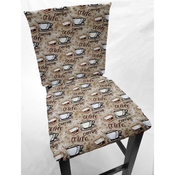 Coffee Beans Dining Room Chair Back Covers or Seat Covers by Penny's Needful Things (Both Chair Back & Seat Cover) (16 W x 14 H CHAIR BACK)