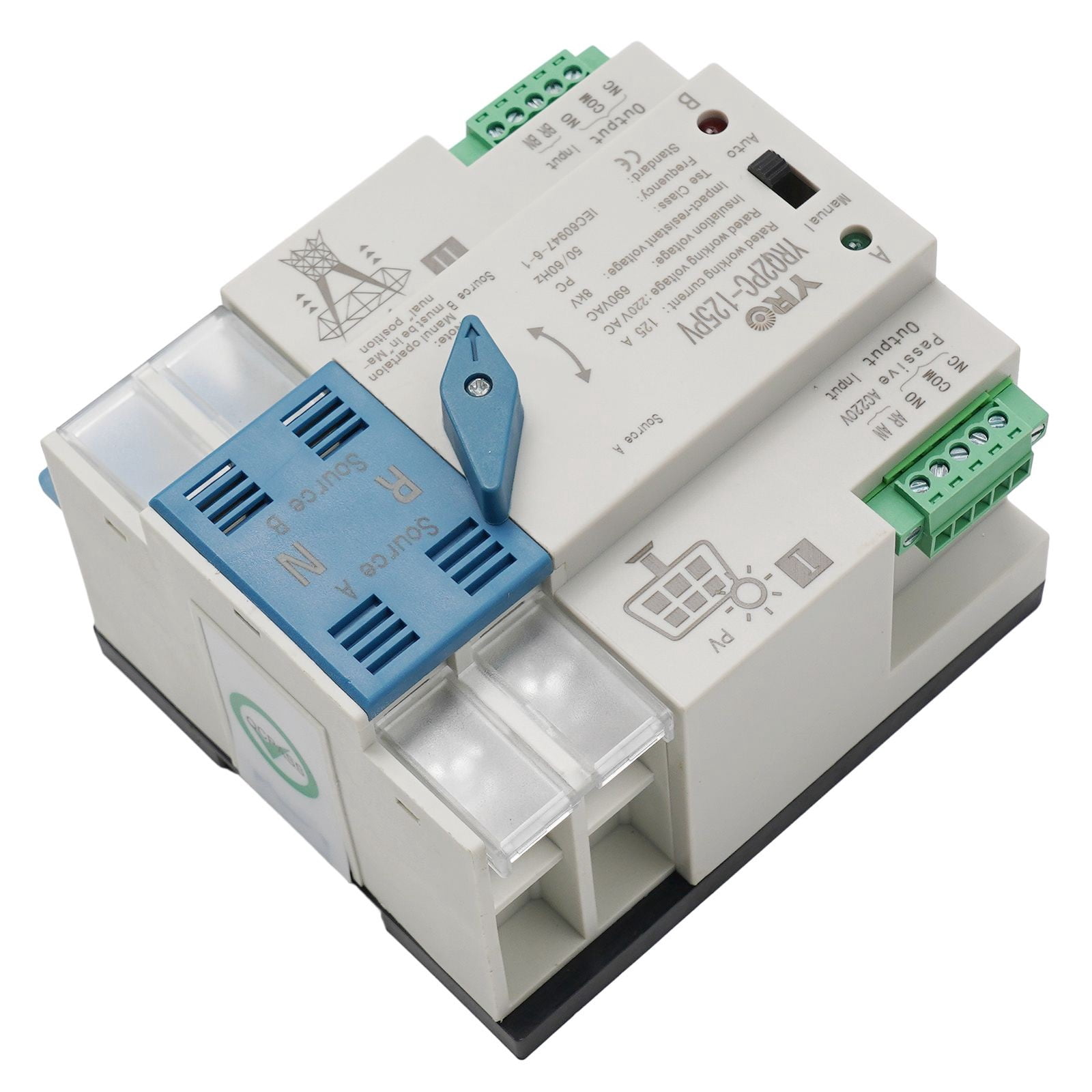 2P125A Solar/Pv Dual Power Automatic Transfer Switch Generator Changeover Switch