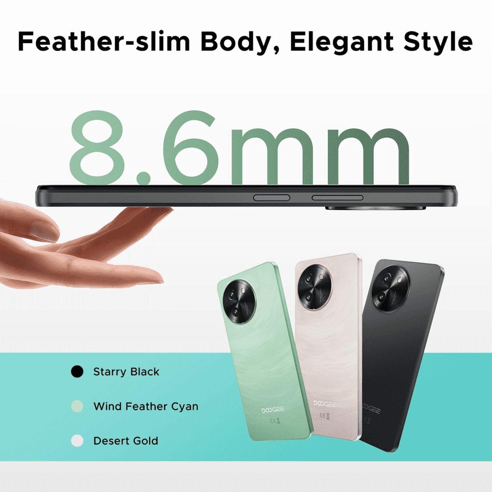 DOOGEE Note 59 Pro 5G Android 16 Unlocked Phone,32GB+256GB /TF 2TB Cell Phone,6.75" HD+120Hz,6250mAh Battery,16MP+8MP,5G Dual SIM Android Phone,Octa Core/Face & Fingerprint Unlock/Widevine L1/NFC/GPS