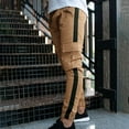 thumbnail image 3 of HUPOM Mens Dress Pants Regular Fit Pants Men Cargo Mid Waist Rise Short Slim Bootcut Khaki 2XL, 3 of 8