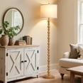 thumbnail image 3 of NATYSWAN Rustic Floor Lamp with 3 Color Temperatures, 62" Resin Farmhouse Standing Lamp for Living Room, Bedroom, Corner, Dining Room - Rotary Switch Floor Lamps for Home, 3 of 9