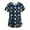 Blue, variant on Women's Plus Size Scrub Uniform Christmas Print V Neck Scrubs Nurse Workwear Top T Shirts