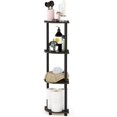 thumbnail image 4 of 5 Tier Corner Display Rack Multipurpose Shelving Unit, Dark Cherry/Black, 4 of 7