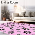 thumbnail image 2 of ODIKA 8'x10' Machine Washable Non-Slip Area Rug, Festive Evergreen Motif Design with Ornate Seasonal Embellishments High Traffic Rug, Pink, 644506, 2 of 7