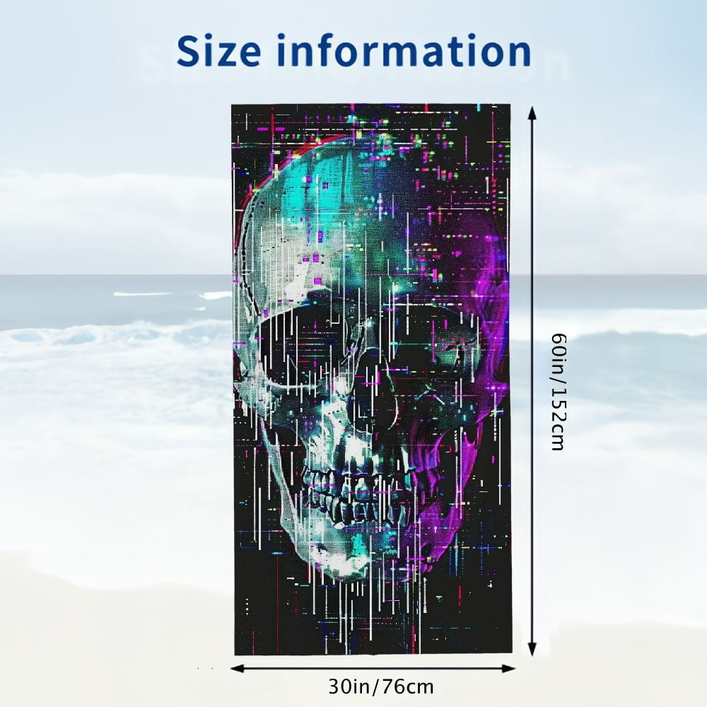 PHYHOO Skull Beach Towels Oversized Microfiber Beach Towel for Adults Extra Large Beach Towel Sand Free Towel for Kids,Men,Women,Boys,Girls 30x60in
