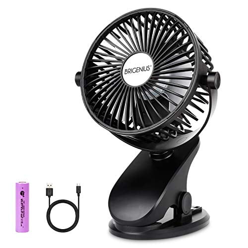 3-Speed Mini Desk Fan Portable Rechargeable Battery Operated for Laptop Table Baby Stroller Car Office Camping Home Pink Clip On Fan 