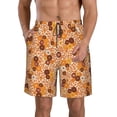 thumbnail image 2 of Uemuo Hippie Ditsy Floral Pattern Men's Swim Trunks Hawaiian Beach Bathing Suit Swimsuits Beach Quick-Dry Shorts with Pockets-Medium, 2 of 9