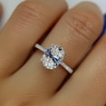 thumbnail image 4 of Cora Jewellery 1.75CT Oval Moissanite Solitaire Engagement Ring For Women , 14K White Gold, 4 of 5
