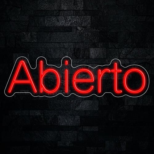Abierto Neon LED Sign 25"L x 7"H #32903