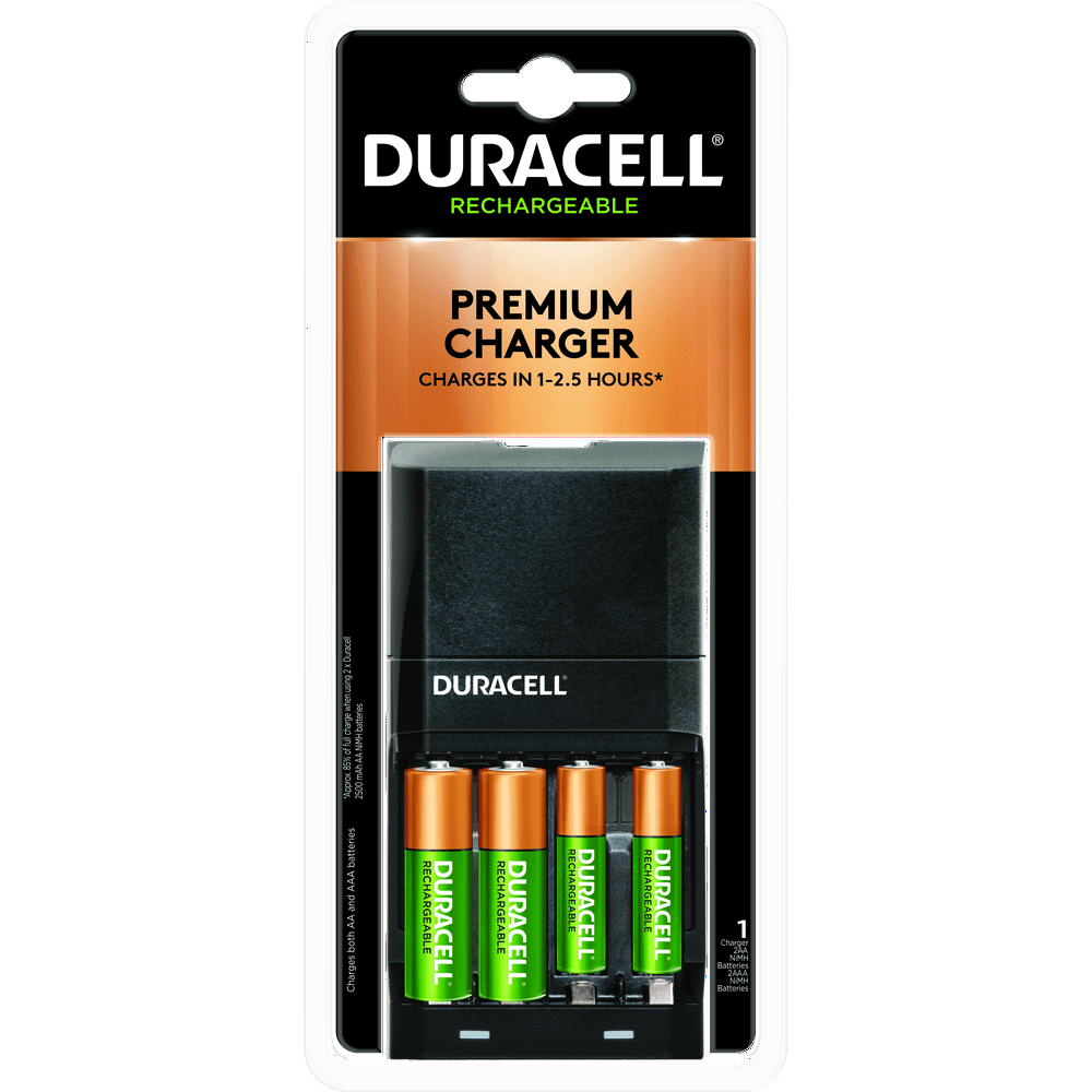 Duracell Ion Speed 4000 Rechargeable Battery Charger Includes 2 AA and 2 AAA NiMH Batteries