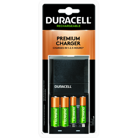 Duracell ION SPEED 4000 Rechargeable Battery Charger with 2 AA and 2 AAA NiMH Batteries