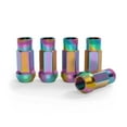 thumbnail image 5 of StanceMagic 20pcs Neochrome 12x1.25 Extended Tuner Lug Nuts - Open End, Cone Taper Acorn Seat, 50mm (2") Length, 22mm (0.87") Width, 17mm 11/16" Hex - Compatible with Nissan Infiniti Subaru and More, 5 of 7
