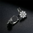 thumbnail image 4 of Gold Flower Earrings Birthstone Leverback Earrings Hypoallergenic Vintage Floral Earrings for Women Trendy, 4 of 5