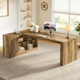 thumbnail image 2 of 72.8" Large Office Desk with Storage Shelves, Executive Desk with 47.24" Cabinet, 2 of 5