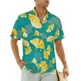 thumbnail image 3 of Gold Ginkgo Biloba Vacation Shirt Leaves Print Hawaiian Casual Shirts Men Cool Blouses Sho, 3 of 5