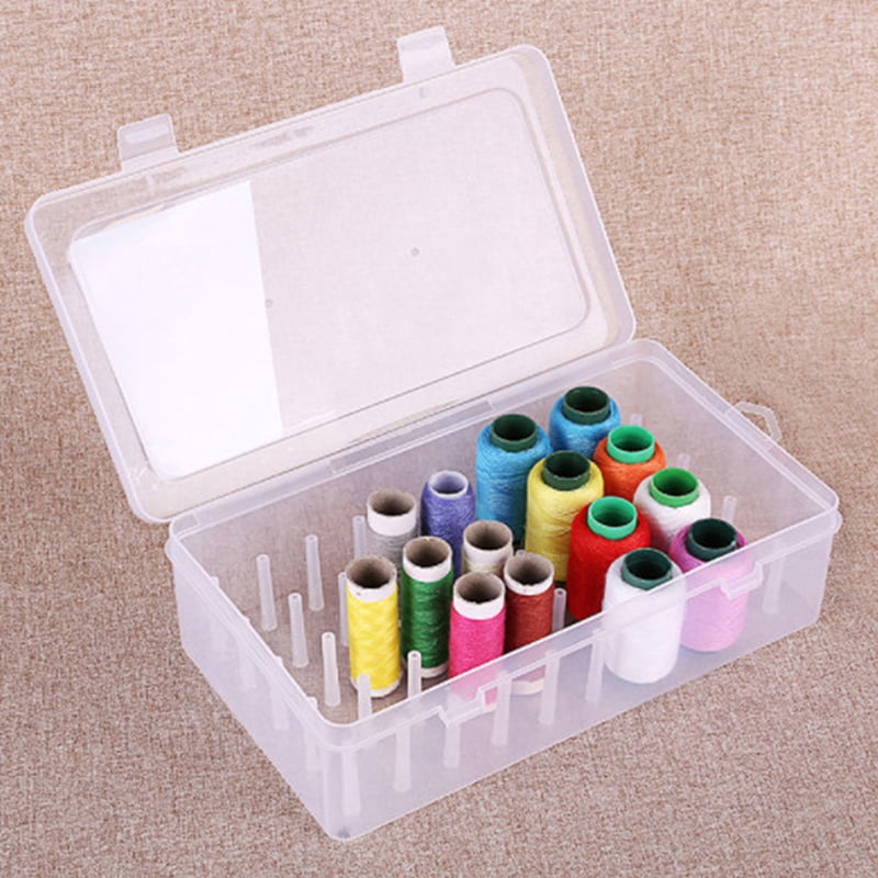 42 Axis Sewing Threads Box Transparent Needle Wire Storage Organizer Containers Threads Case Transparent QiancArolBD Sewing Storage Box Large Thread Box Thread Storage 