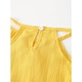 thumbnail image 5 of 4T Baby Girls Clothes 5T Girls 2PCS Outfits Set Solid Color Toddler Girls Sleeveless Halter Top Pants Set Yellow, 5 of 8