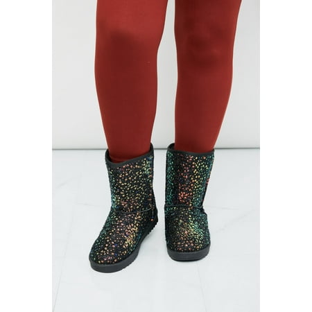 

Forever Link Multicolored Sequin Snow Boots in Rose Gold