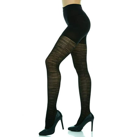 SPANX Patterned Tight End Tights Sweater Stripe, Black, (Best Cleats For Tight Ends)