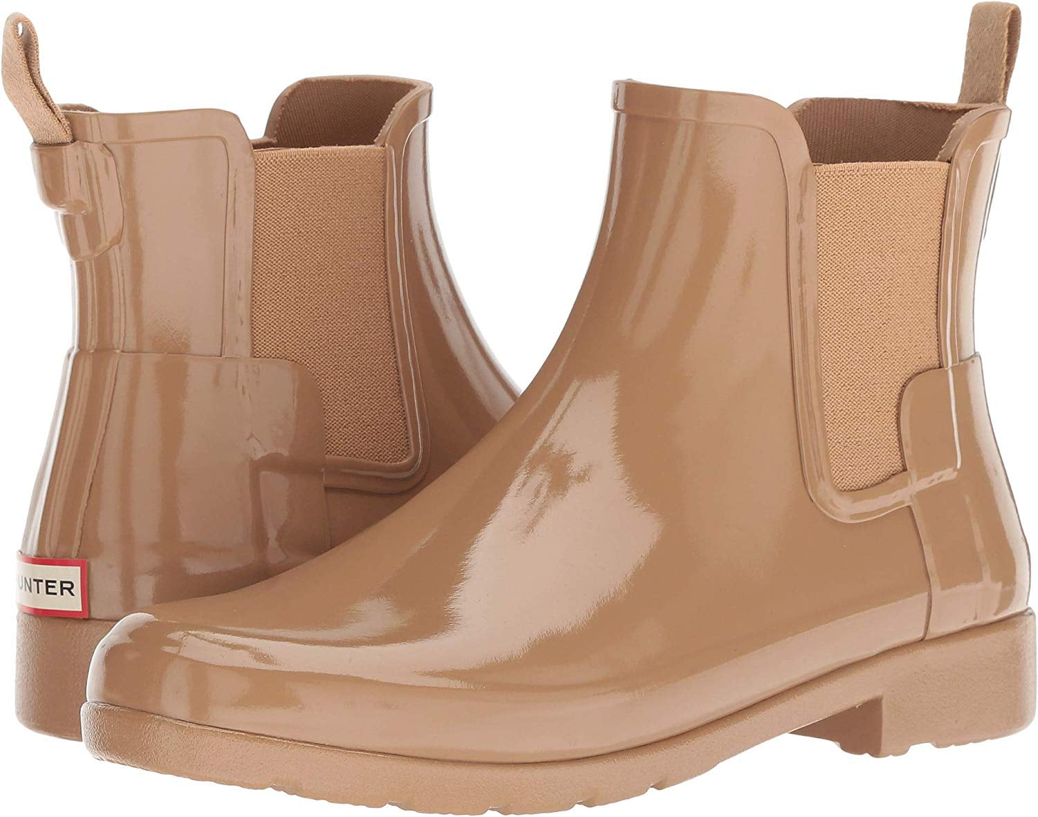 Hunter Women's Original Refined Chelsea Rain Boots, Gloss Tawny, 8 B(M) US