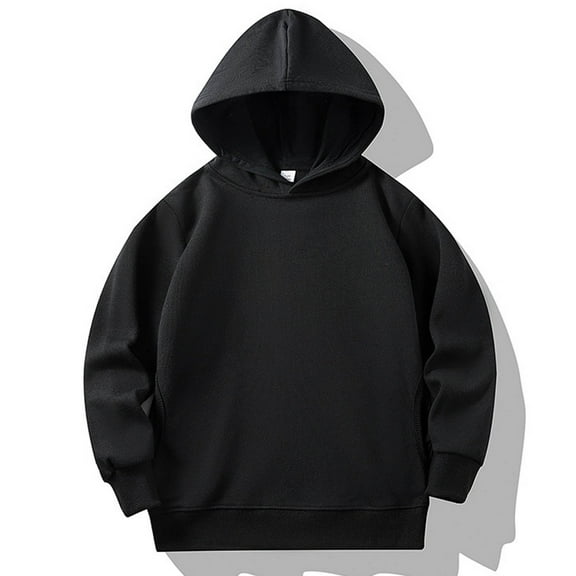 OGLCCG Hoodies for Teen Boys Girls Fashion Long Sleeve Solid Color Hooded Sweatshirt for Kids Loose Fit Casual Pullover Tops 2-13 Years